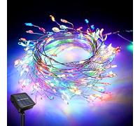 JIMACRO LED Solar String Light, 6M 200LEDs Solar Firecracker Light, 8 Modes Waterproof Copper Wire Mini Cluster Chain Firecrackers Fairy String Light for Walkway Yard Garden Pathway Lawn Patio