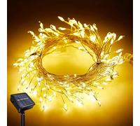 JIMACRO LED Solar String Light, 6M 200LEDs Solar Firecracker Light, 8 Modes Waterproof Copper Wire Mini Cluster Chain Firecrackers Fairy String Light for Walkway Yard Garden Pathway Lawn Patio