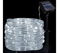 JIMACRO Outdoor Solar LED Rope Lights, IP65 Waterproof Rope Lights 12m/39.4ft 100LEDs Solar Decoration Lights with 8 Lighting Modes, Rope Fairy Light for Garden Tree Party Christmas Decoration