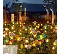 JIMACRO Solar Garden Lights, 2 Pack with 8LEDs Swaying Butterfly Light, Waterproof Solar Powered LED Decorative Butterfly Garden Lights for Garden Yard Outdoor Pathway, Gifts for Mother's Day