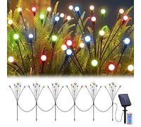 JIMACRO Solar Garden Lights, 6 Pack 8 LEDs Solar Firefly Lamp, Starburst Swaying Lights with 8 Lighting Mode, Waterproof Garden Lights for Patio Landscape Decoration