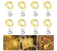 JIMCOM 8 pcs LED Fairy Lights Battery Operated, LED Copper Wire Battery String Lights, Fairy Lights 3 Twinkle Lighting Modes Lights Indoor Decorations (2M)