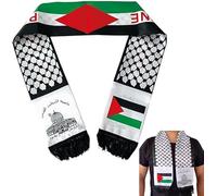 JIMCOM Palestine Scarf, Double Side Satin Free Palestine Flag Scarf, Palestinian Scarf Jerusalem Arab Scarf Shawl for Women Men Wedding Holiday Gifts