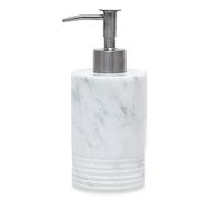 JIMEI Marble Soap Dispenser with Stainless Steel Pump for Bathroom Kitchen Countertop - Lotion & Liquid Dispenser Soap Bottle White
