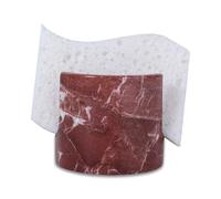 JIMEI Travertine Marble Sponge Holder for Kitchen Sink - Natural Stone Quick-Dry Organizer, Fast Absorbing Dish Sponge Caddy - Durable & Stylish Sink Accessory (Rosso Red Marble)