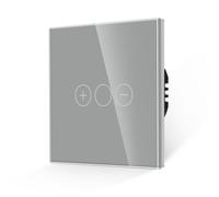 JIMEIDA Dimmer Switch for LED Light,Touch Light Switch Grey Tempered Glass Panel with LED Backlight,No Neutral Wire Required 86 * 86MM,AC 240V