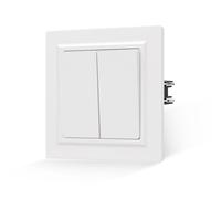 JIMEIDA Light Switch White Rocker Switch Smooth Skin Feel with Plug-In Terminal Double 1 Way Flush-Mounted Button Switch Wall Switch 10 Amp, 250 V