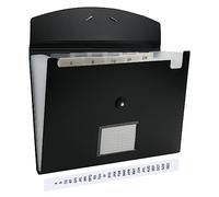 JIMEIQI Accordion File Organizer, 13 Pocket Expanding File Folder Organizer for Letter Size/A4 Documents, Expandable Portable Monthly Bill/Receipt Organizer for Home/Office/School (Black)