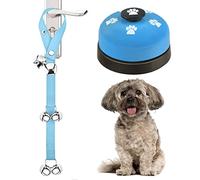 JIMEJV 2 Pack Dog Doorbells, Pet Training Bells for Go Outside Potty Training and Communication Device Large Loud Dog Bell Cat Puppy Interactive Toys Adjustable Strap Door Bell (Light Blue)