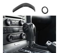 Jimen Compatible with Ford Mustang 2010-2014, 2PCS Gear Shift Knob Cover Trim (Carbon Fiber)