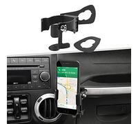 Jimen for JK Phone Holder, Passenger Grab Bar Cellphone Mount Drink Cup Holder CB Mic Holder Compatible with Jeep Wrangler JK JKU 2011-2018