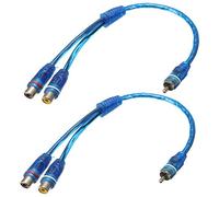 Jimenez 2x RCA Phono Y Splitter Lead Adapter Cable 1 Male To 2 Female Car Connector 30cm