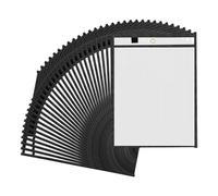 Jimenez 30 Packs Oversized Dry Erase Pockets Reusable Sleeves 10x13 Job Ticket Holders, for Teacher School Classroom Office