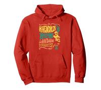 Jimi Hendrix 1967 London Concert Vintage Band Pullover Hoodie, Adult Unisex, Red, Medium