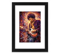 Jimi Hendrix Art Styled Signed Poster Print - Limited Edition Autograph Fan Gift, Collectible Memorabilia Wall Art Merchandise (A3 Framed with Mount)