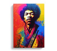 Jimi Hendrix Canvas Wall Art Print 30x20 Inch | Ready to Hang, Gallery Wrapped, Fade-Resistant Inks, Securely Packaged, UK Made