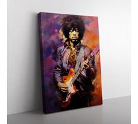 Jimi Hendrix Cubism Art Canvas Print for Living Room Bedroom Home Office Décor, Wall Art Picture Ready to Hang, 76x50 cm (30x20 Inch)
