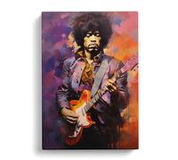 Jimi Hendrix Cubism Art Canvas Print for Living Room Bedroom Home Office Décor, Wall Art Picture Ready to Hang, 30x20 Inch (76x50 cm)