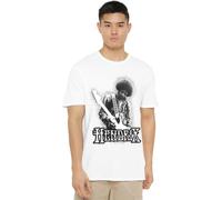 Jimi Hendrix - Distressed Circle Unisex T Shirt, White, XX-Large