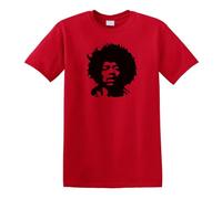 Jimi Hendrix Guitar Iconic Che Guevara Style 70s pop Art T-Shirt Red