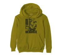 Jimi Hendrix Hoodie Let Me Live Logo Official Licensed Mens Green