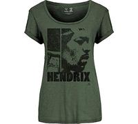 Jimi Hendrix - Jimi Hendrix Ladies Tshirt -L- Let Me Live Green