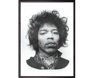 Jimi Hendrix large A3 framed pencil print by artist Chris Burns APCB06