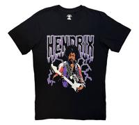 Jimi Hendrix Men's Lightning T-Shirt in Black | Size: 2XL Jimi Hendrix Black 2XL