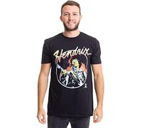 Jimi Hendrix Men's Script Circle Short Sleeve T-Shirt, Black, Large