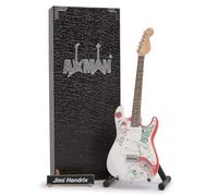 Jimi Hendrix: Monterey, Miniature Guitar Replica, Music Gifts, Handmade Ornamental ¼ Scale, Includes a Display Box, Name Tag and Miniature Guitar Stand, gifts for music lovers