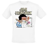 Jimi Hendrix Peace Cartoon T-Shirt white XL