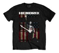 Jimi Hendrix Peace Flag Cotton T-Shirt in Black | Size: 3-4 Years Jimi Hendrix Black 3-4 Years