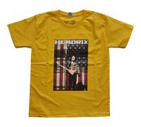 Jimi Hendrix Peace Flag Cotton T-Shirt in Yellow | Size: 13-14 Years Jimi Hendrix Yellow 13-14 Years