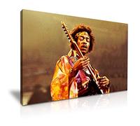 Jimi Hendrix Playing the Guitar Poster Canvas Wall Art Picture Print 76x50cm