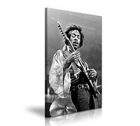 Jimi Hendrix Playing the Guitar Stretched Canvas Wall Art Picture Print Best Gift For Jimi Music Fans Home Office Hotel Pub Decoration (S: 31cm X 46cm)