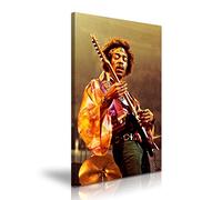 Jimi Hendrix Playing the Guitar Stretched Canvas Wall Art Picture Print Best Gift For Jimi Music Fans Modern Home Office Hotel Pub Decoration (XS: 20cm X 31cm)