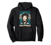 Jimi Hendrix Psychedelic Floral Portrait Vintage Band Pullover Hoodie