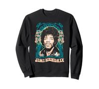 Jimi Hendrix Psychedelic Floral Portrait Vintage Band Sweatshirt