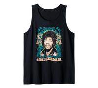 Jimi Hendrix Psychedelic Floral Portrait Vintage Band Tank Top
