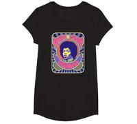 Jimi Hendrix Psychedelic Poster T-Shirt, Girls, Black, Medium