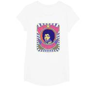 Jimi Hendrix Psychedelic Poster T-Shirt, Girls, White, Small