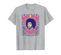Jimi Hendrix Psychedelic Poster T-Shirt, Men, Heather Grey, 6X-Large