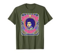 Jimi Hendrix Psychedelic Poster T-Shirt, Men, Olive Green, 3X-Large