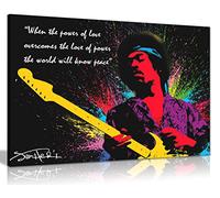 Jimi Hendrix Quote Colour Splash Canvas Wall Art Picture Print (24X16)