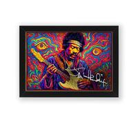 Jimi Hendrix Retro Style Signed Poster Print - Limited Edition Autograph Fan Gift - Collectible Memorabilia Wall Art Merchandise (Unframed A4 (30x21cm))