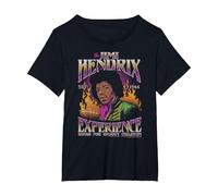 Jimi Hendrix Songs for Groovy Children Flames Vintage Band T-Shirt, Women's Plus, Black, 4X