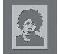 Jimi Hendrix Stencil | Reusable Home Wall Decor & Art Stencil | Paint Bespoke Decoration onto Walls, Fabrics, Furniture and More (S/ 17x22.5cm)
