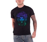 Jimi Hendrix T Shirt Afro Speech Groovy Band Logo Official Mens Black XXL