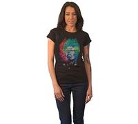 Jimi Hendrix T Shirt Galaxy Band Logo Official Womens Skinny Fit Black L