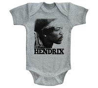 Jimi Hendrix - Unisex-Baby Vintage Face Onesie, 18M, Gray Heather